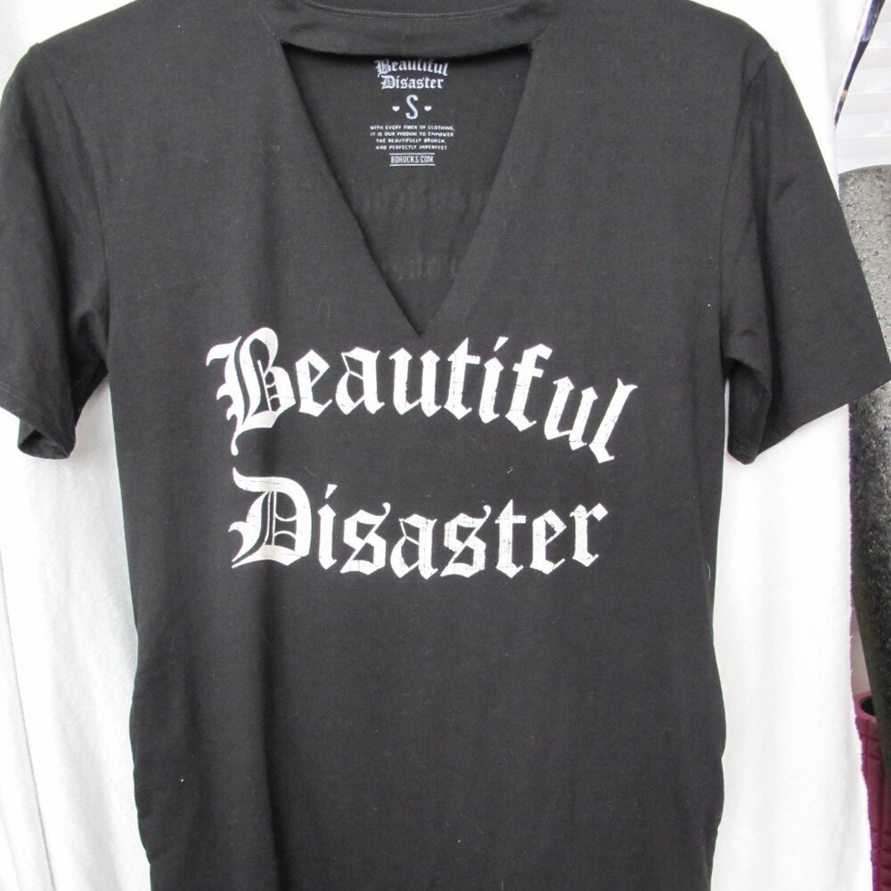 New - Beautiful Disaster Beautifully Broken Tshirt Dress - S